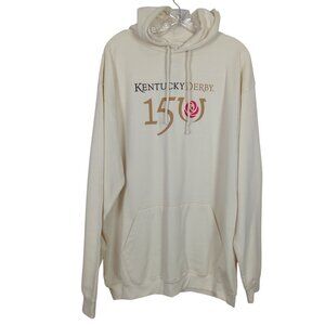 Just Hoods Kentucky Derby 150 Cream Hoodie Unisex‎ Sweatshirt with Hood XL